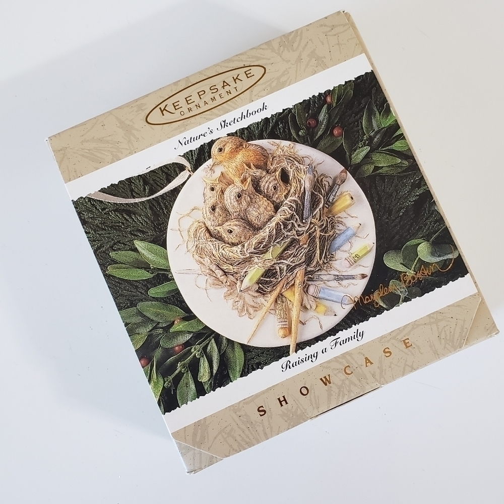 NEW Vintage Hallmark Keepsake Ornament Nature's Sketchbook Raising a Family 1995